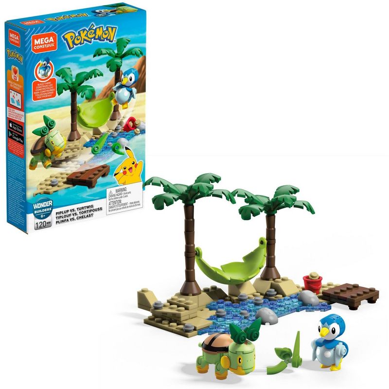 Mega Construx Pokemon Piplup vs. Turtwig Construction Set