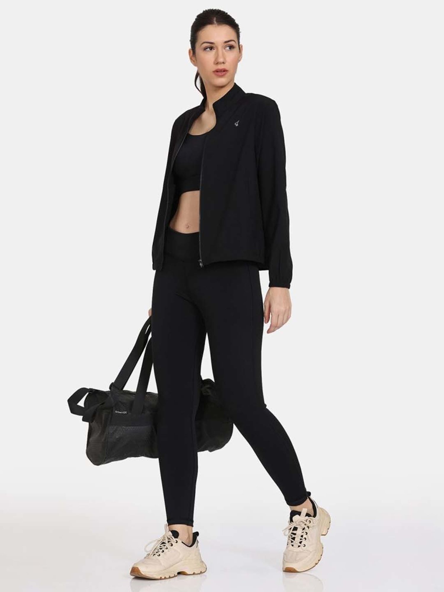 Zelocity by Zivame Jet Black Regular Fit Sports Jacket