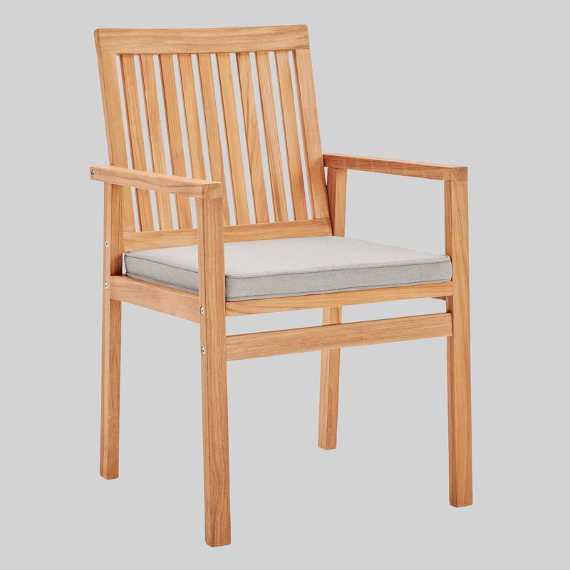 Farmstay 9pc Outdoor Patio Teak Wood Dining Set - Taupe - Modway