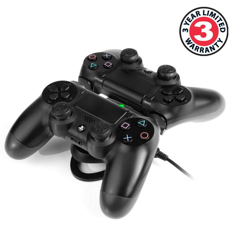 Dualshock 4 Charging Station Dock for PS4 / Playstation 4 Controller - 2 USB Port Charging Stations LED indicator - Midnight Black Gloss Finish