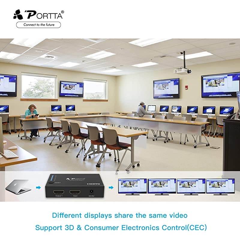 4PET0104 4 port 4-port 1-in 4-out HDMI Certified 1.4, 4Kx2k Support 3D, 1.3 compatible Amplified Splitter Switch PS3 XBOX360 Blu-ray HDTV