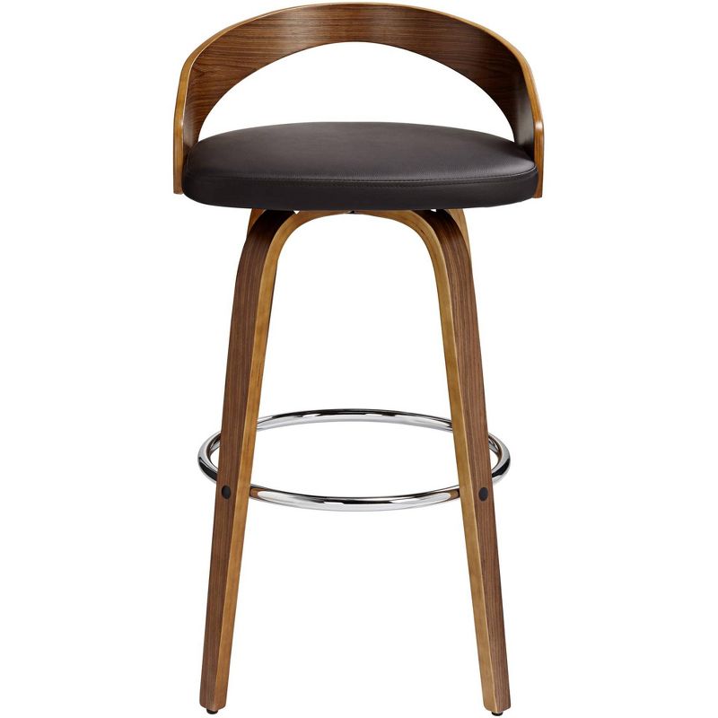 LumiSource Gratto 29 1/4" Chocolate Brown Faux Leather Modern Swivel Bar Stool