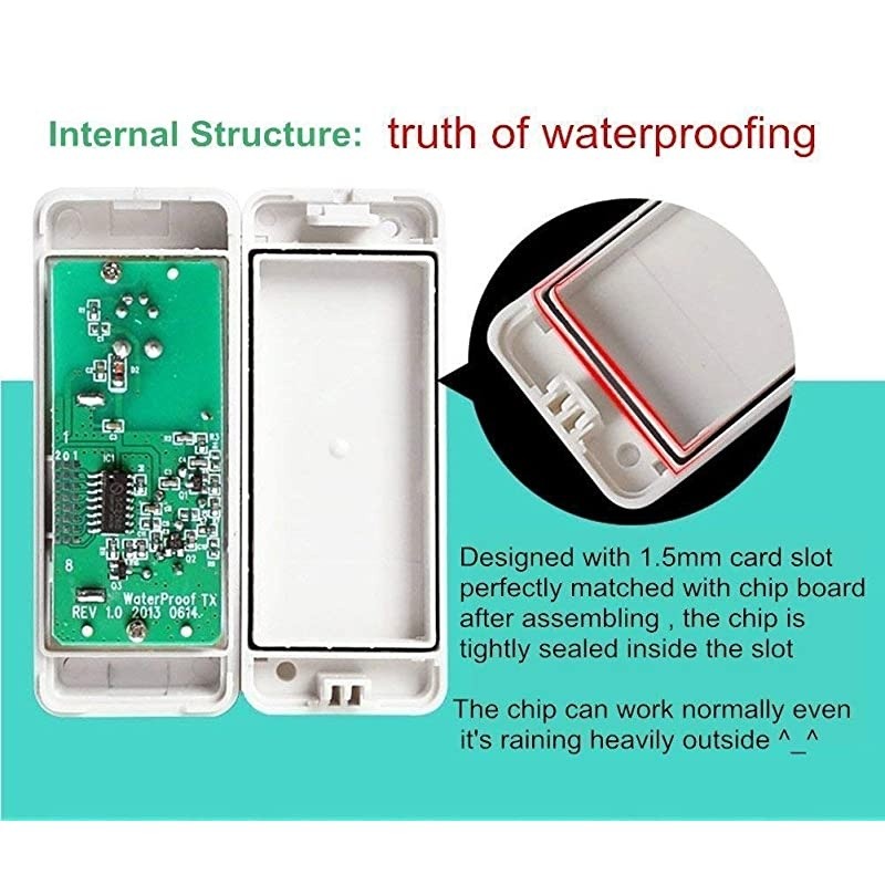 Extra AddOn Remote Waterproof Transmitter Button for the Expandable Wireless MultiUnit Long Range Doorbell Chime Alert System Model LTW White