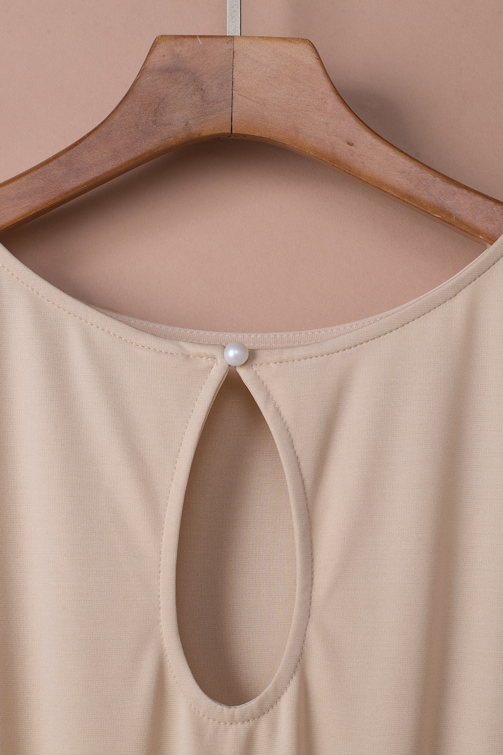 Rose Tan Solid Self Tied Straps Pleated Wide Leg Jumpsuit