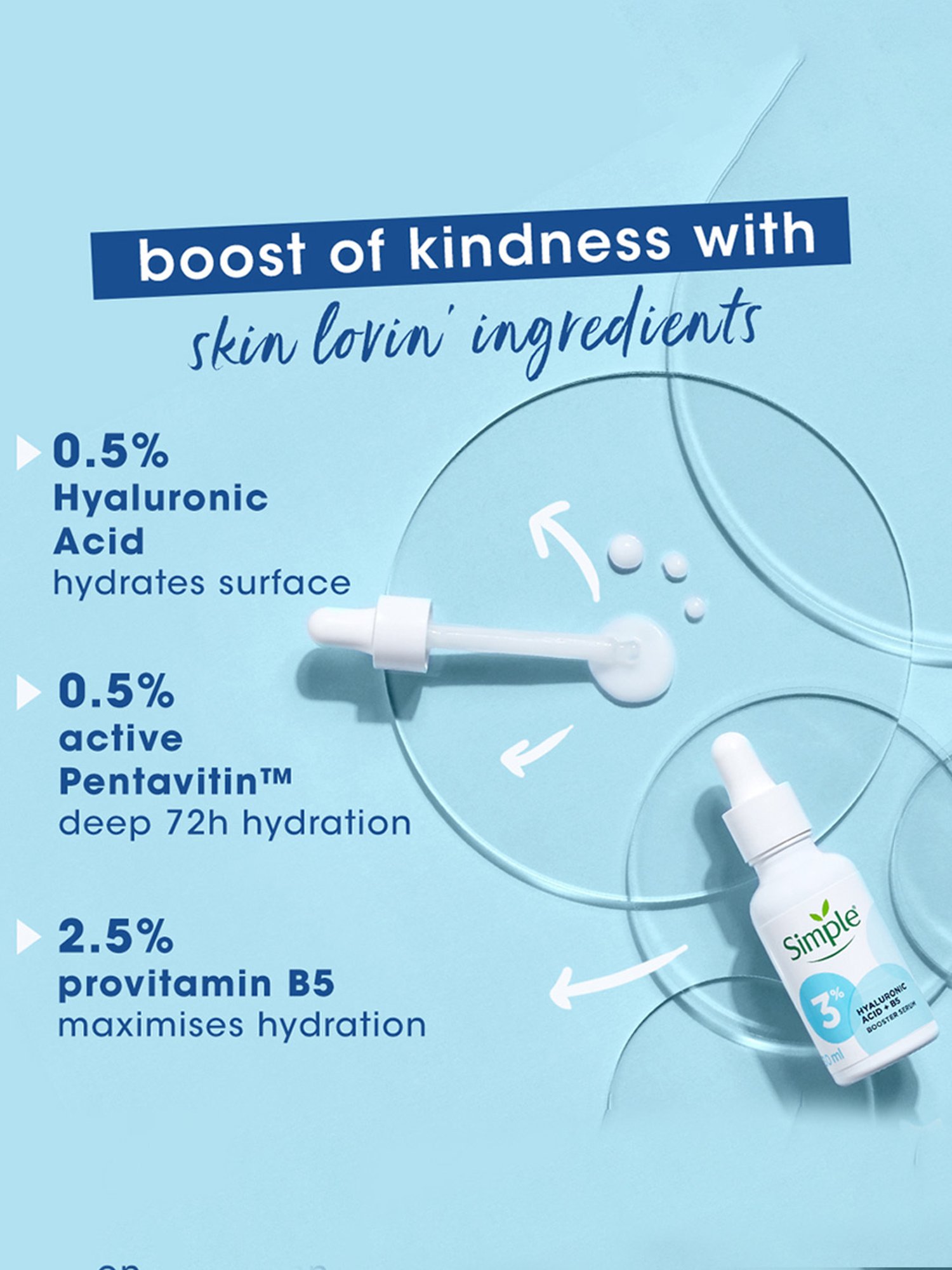 Simple 3% Hyaluronic Acid + B5 Booster Serum - 30 ml
