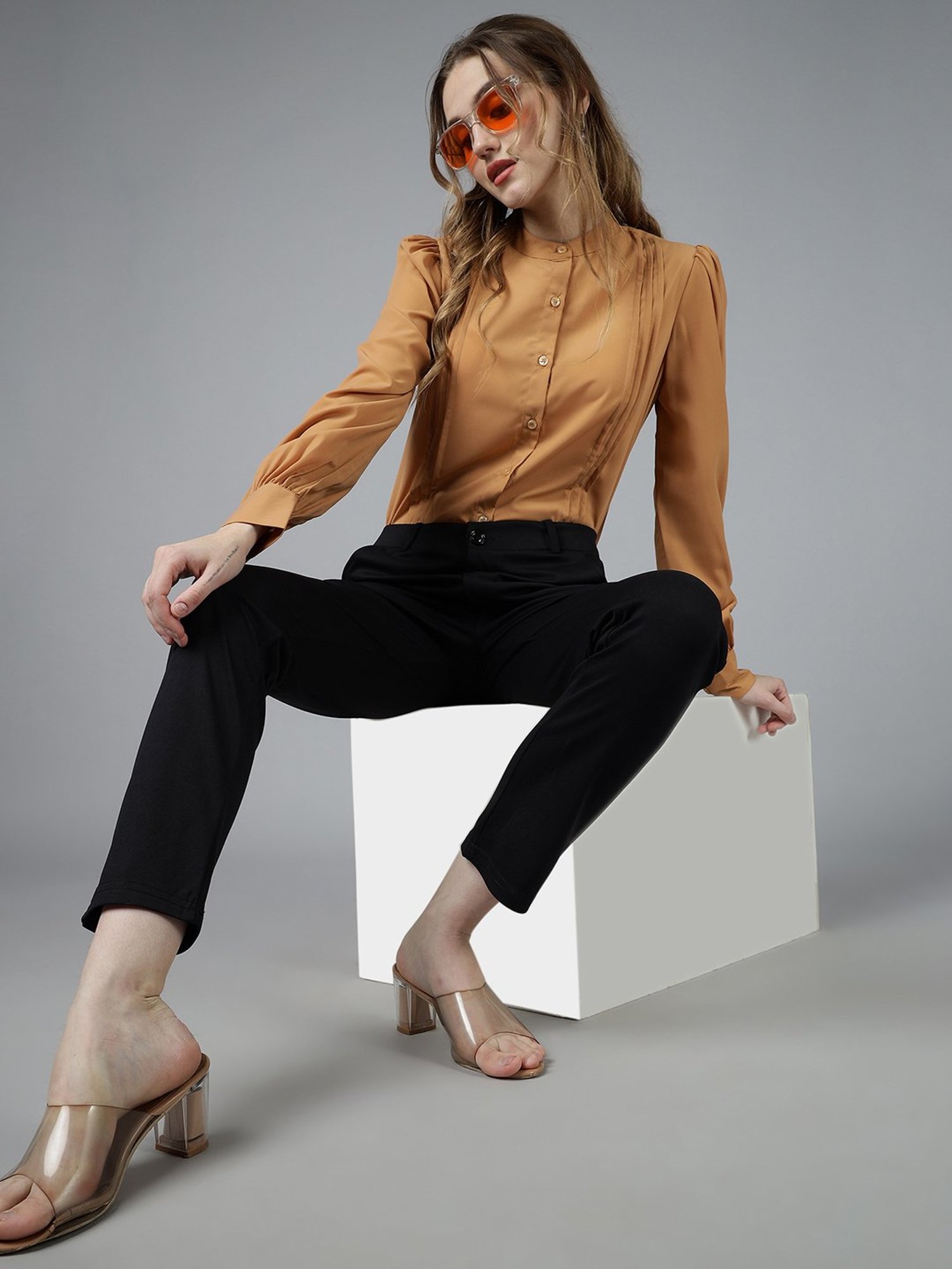 FITHUB Beige Regular Fit Shirt