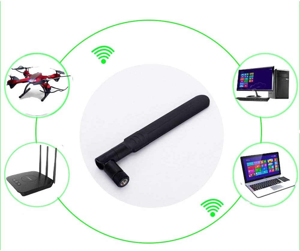 9dBi Dual Band WiFi Antenna 2.4GHz 5.8GHz with RP-SMA Male Connector 4G LTE High Gain WiFi Signal Booster for Wireless Network Router/WiFi Extender/USB Adapter/Mobile Broadband/IP Camera(2-Pack)