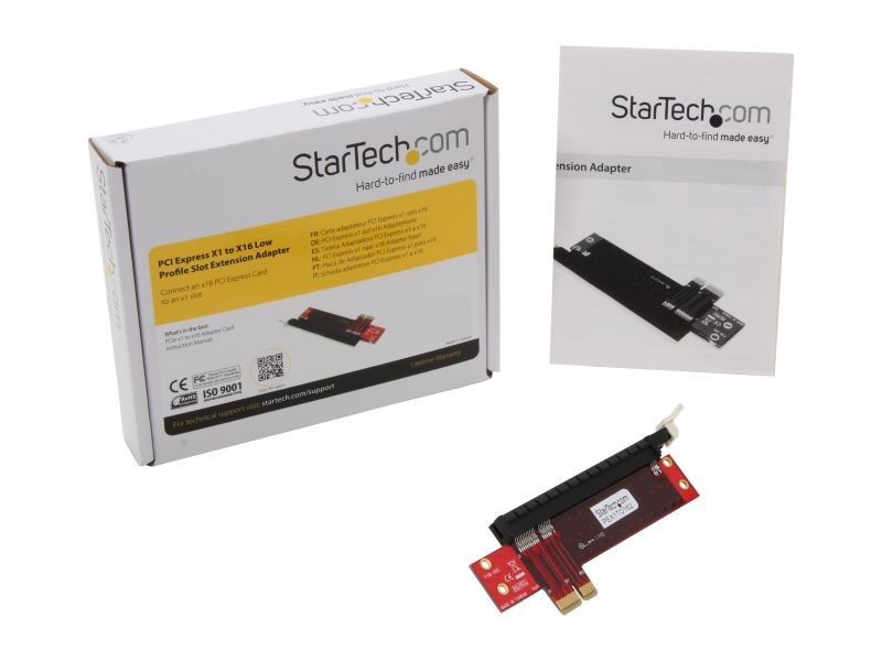 StarTech.com PCI Express X1 to X16 Low Profile Slot Extension Adapter Card Model PEX1TO162
