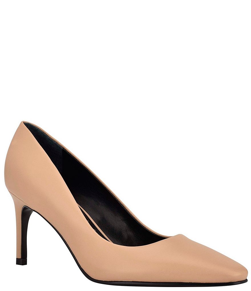 Calvin Klein Callia Leather Square Toe Pumps