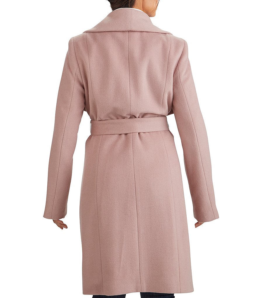 Kenneth Cole New York Short Water-Resistant Stand Collar Hooded Long Sleeve Chevron Puffer Jacket