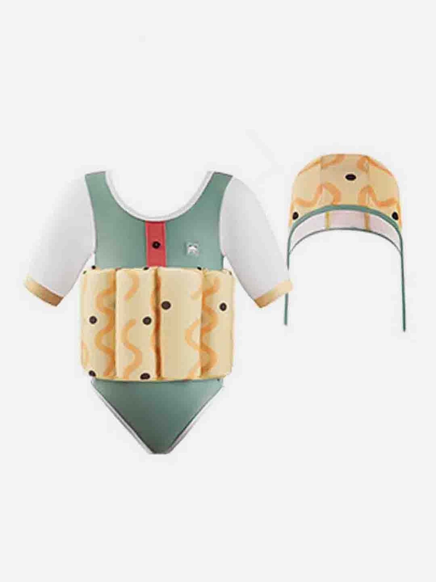 Little Surprise Box Kids Olive & Yellow Printed Swimfloatsuit