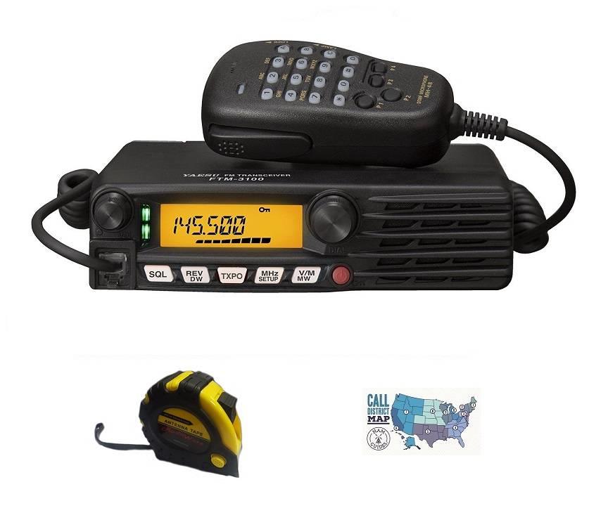 Bundle - 3 Items - Includes Yaesu FTM-3100R 144Mhz 65W FM Mobile Transceiver with the New Radiowavz Antenna Tape (2m - 30m) and HAM Guides Quick Reference Card