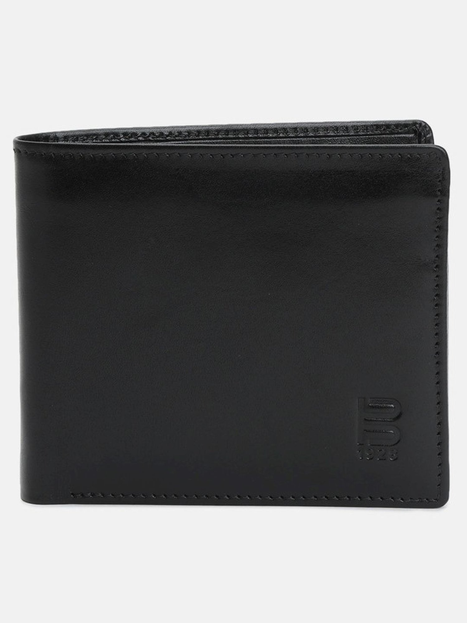BAGATT Capua Black Leather Solid Bi-Fold Wallet