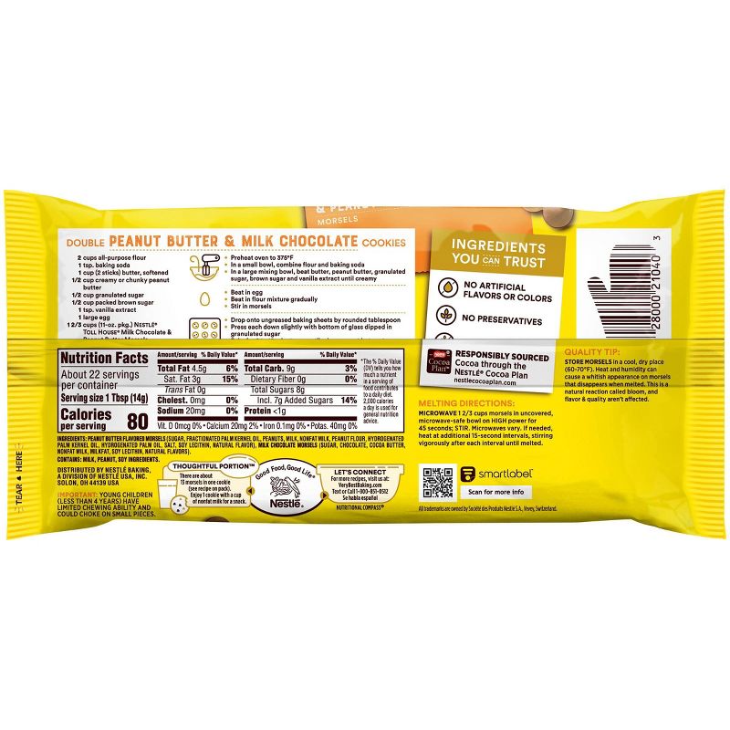 Nestle Toll House Gluten Free Milk Chocolate & Peanut Butter Flavored Baking Morsels - 11oz