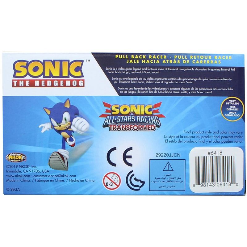 Nkok Sonic the Hedgehog All Stars Racing 3.5 Inch Pull Back Tails Car
