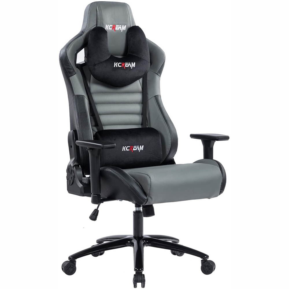 KCREAM PU Big and Tall Ergonomic Gaming Chair, Adjustable High Back Swivel Computer Chair Headrest Lumbar Support 400lbs Reclining Office Desk Chair for Adlut