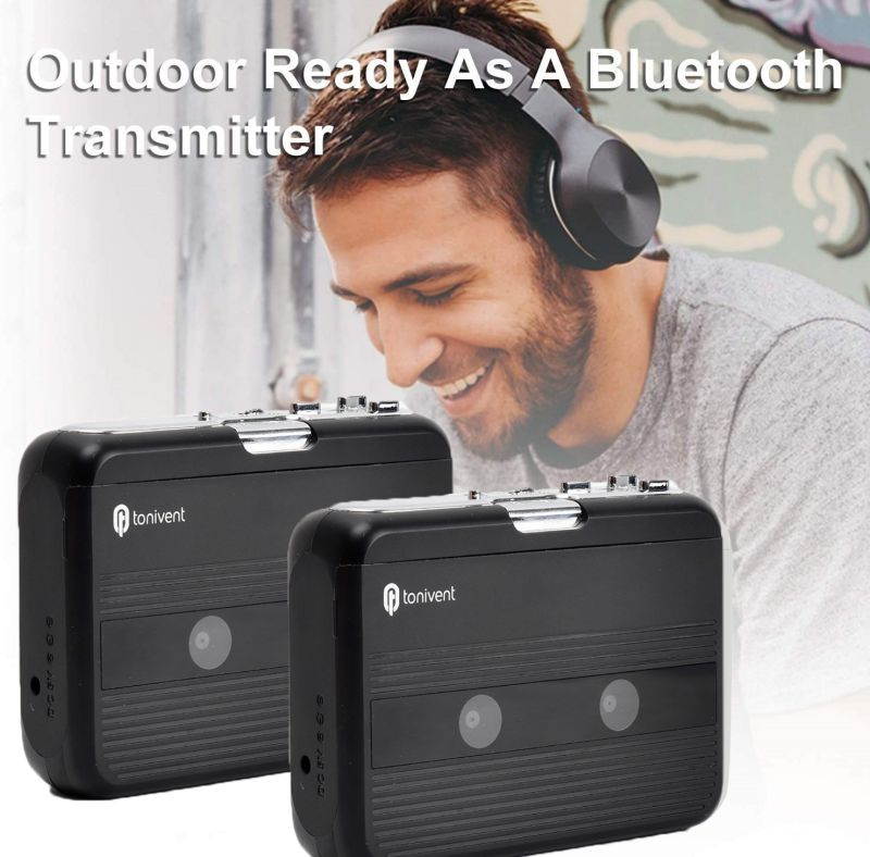 Bluetooth Transmitter Walkman Stereo Cassette Player with FM Radio Auto-revers function Personal Bluetooth Cassette Player Transmit Tape Music to Bluetooth Earphone or Speaker