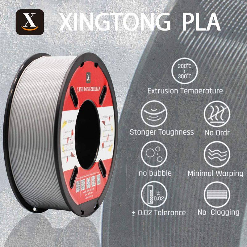 XTZL3D| PLA Material Printing Filament for 3D Printer, Gray,1kg, 1.75mm