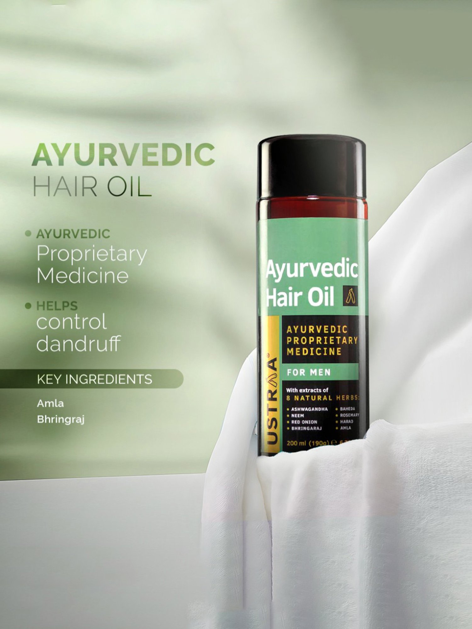 Ustraa Ayurvedic Hair Oil & Intense Repair Shampoo Combo