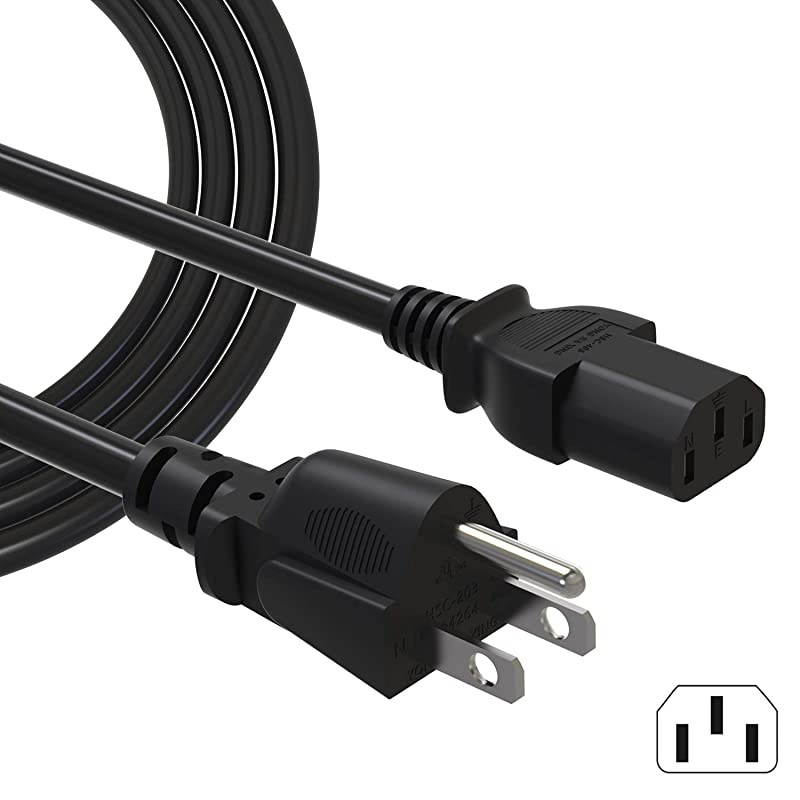 UL Listed 18 AWG AC Cable 3 Prong Plug Universal LCD Plasma Tv LED Monitor Power Cord for Samsung Toshiba LG Sony Panasonic Acer Asus HP Dell NEMA 515P to IEC320C13