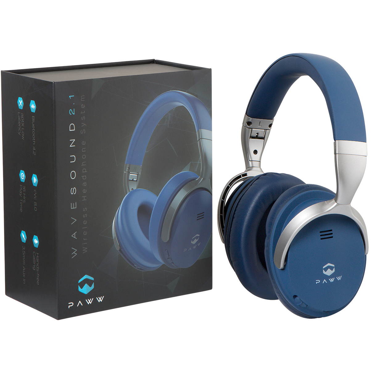 Paww WAVESOUND2BK WaveSound 2.1 Bluetooth Headphones