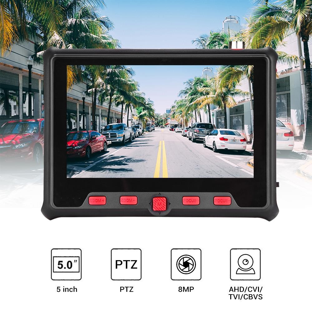 5''CCTV Camera Tester Monitor8MP 1080P 4 in 1 TVI CVI AHD CVBS Test Portable