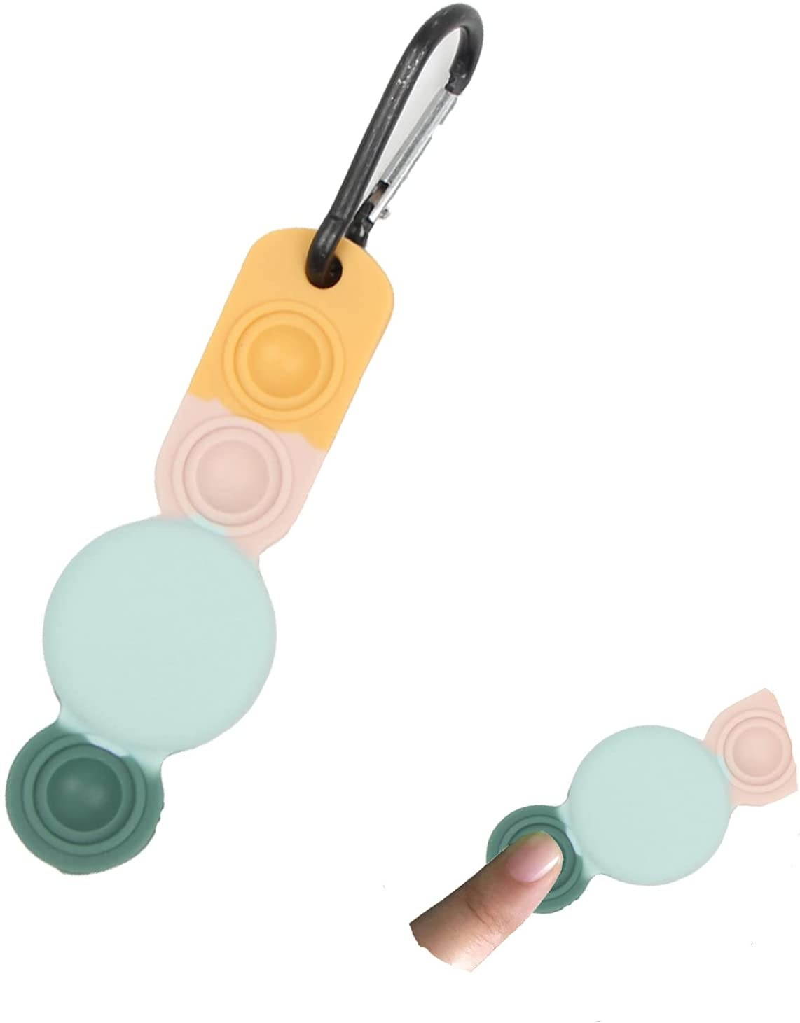 Fidget Toys Case for AirTag Finder, 1-Pack Anti-Scratch Protective Silicone Cover with Keychain Compatible with AirTags 2021 (Rainbow-H)