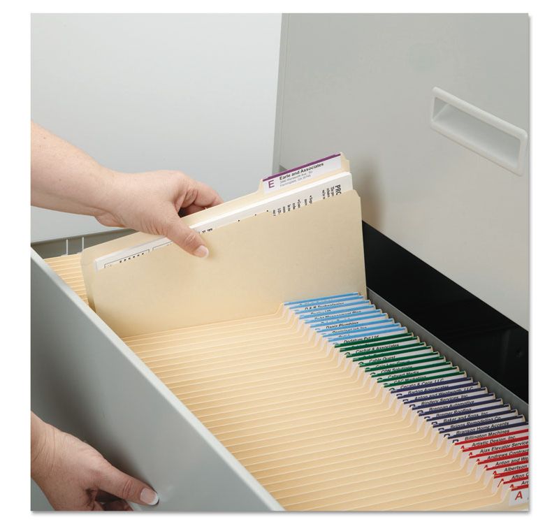 Smead Reinforced End Tab Fastener Folder Two Fasteners Letter Manila 50/BX 34105