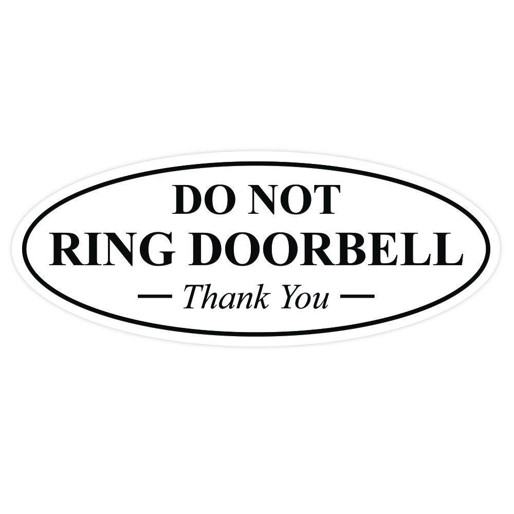 Oval DO NOT RING DOORBELL Thank You Sign - White Small