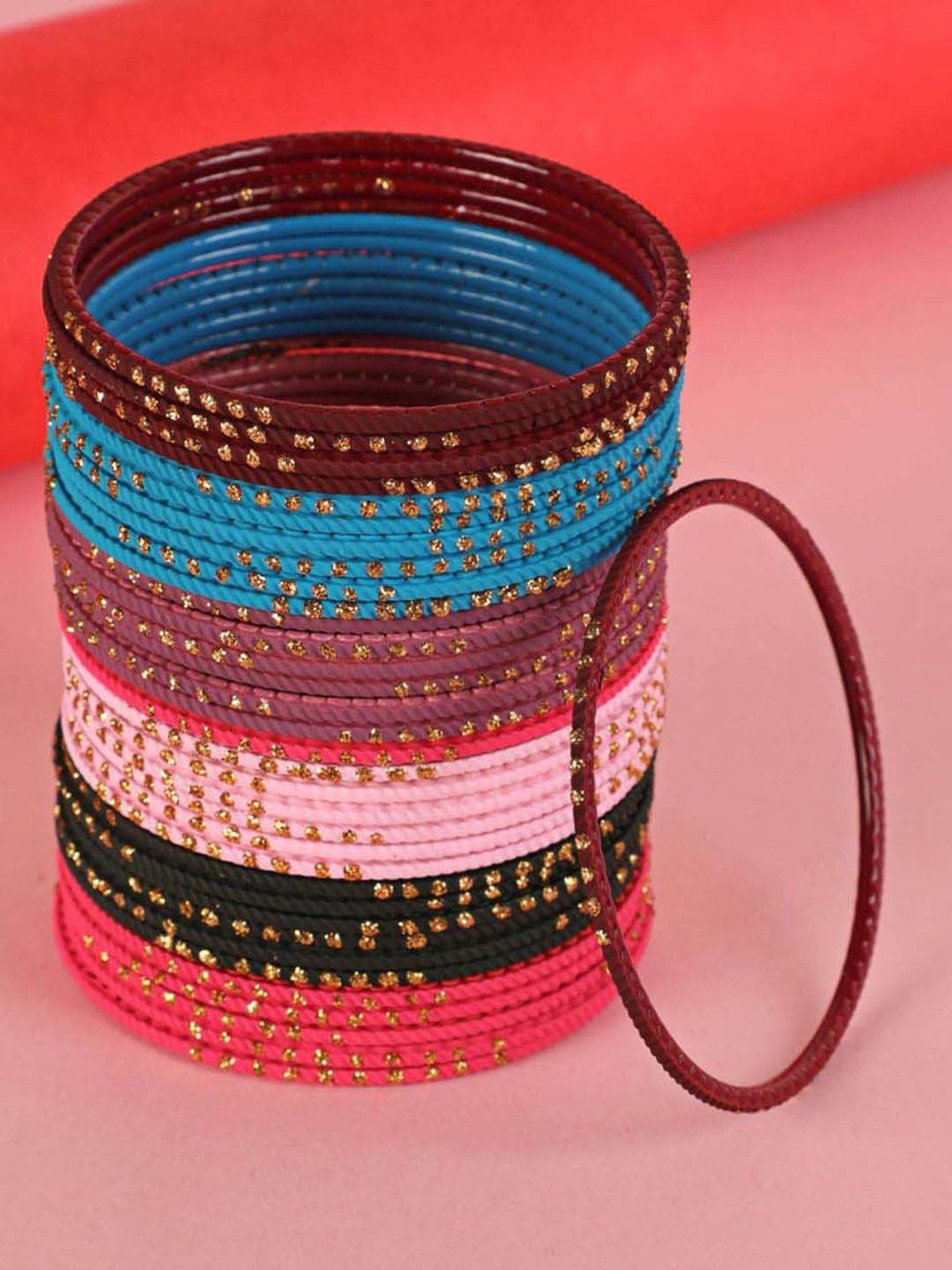 Aatmana Solid Handcrafted Bangles for Women - Set of 36