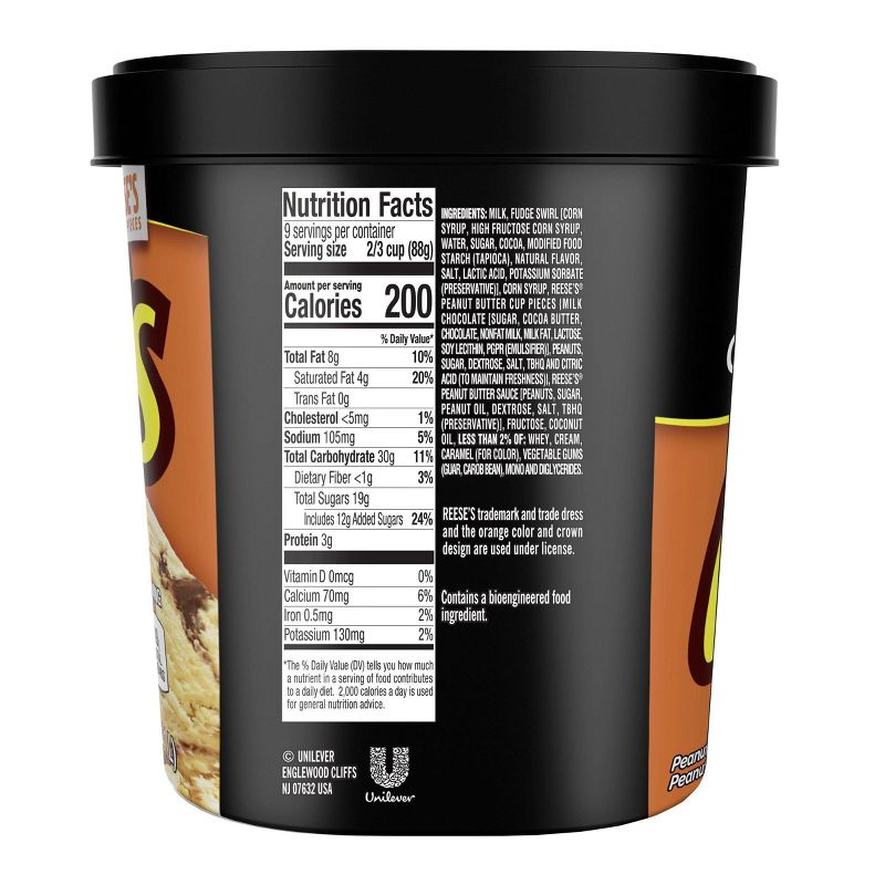 Breyers Reese's Peanut Butter Cups Light Frozen Dairy Ice Cream Dessert – 48oz