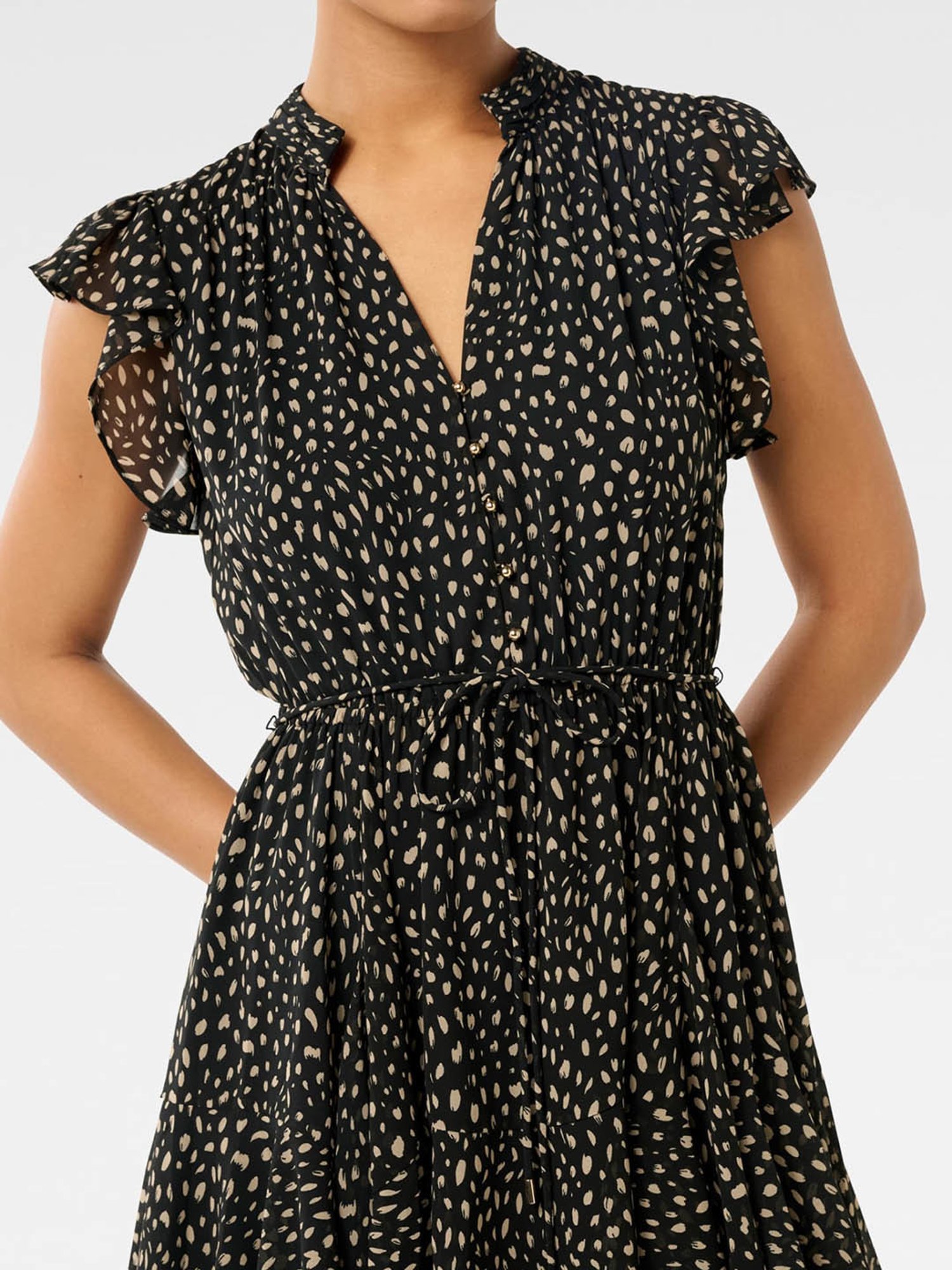 Forever New Black Printed Skater Dress