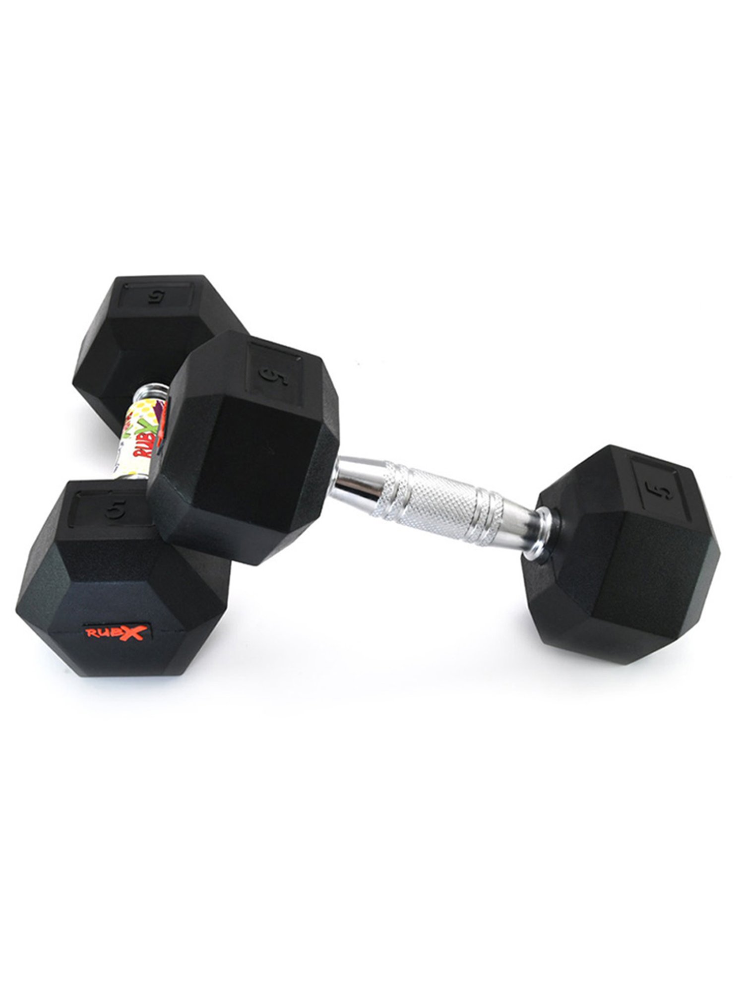 RUBX Rubber Coated Professional Exercise Hex Dumbbells (Pack of Two) 10 Kg x 2pc (Total = 20 kg)