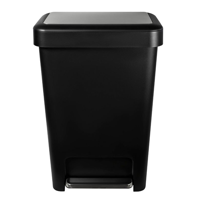 Hefty 12.4gal Premium Step Trash Can Black