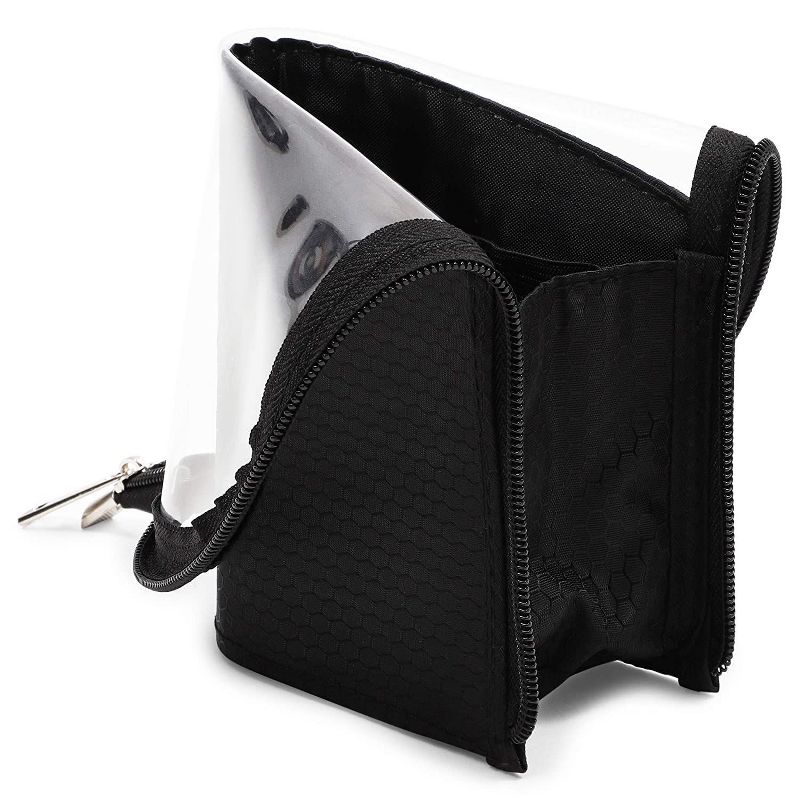 Cosmetic Travel Bag, Makeup Brush Organizer (Black, 2 Pack)