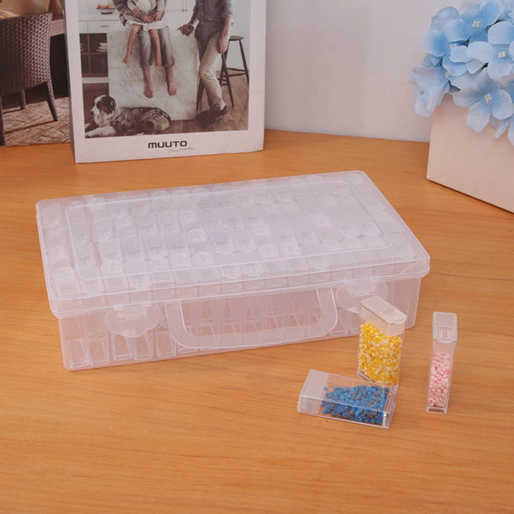 1pc 42 Grid Nail Diamond Box Translucent Storage Box Nail Piece Jewelry Box