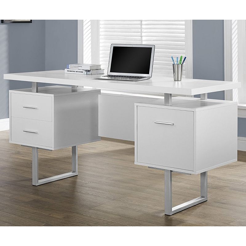 Monarch 60 Inch Office Computer Desk w/ Filing Drawer & 3 Drawer Filing Cabinet