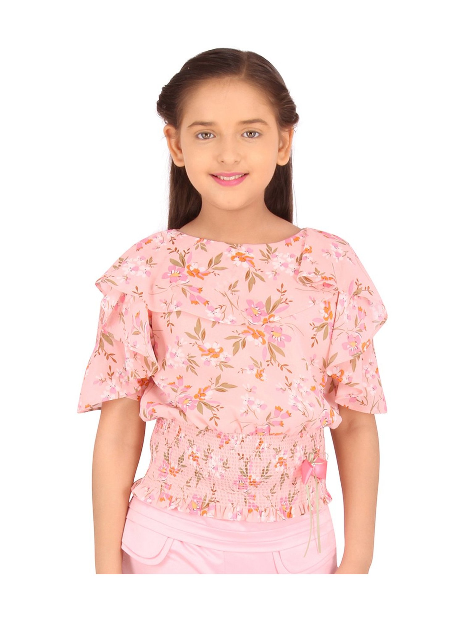 Cutecumber Kids Pink Floral Print Top
