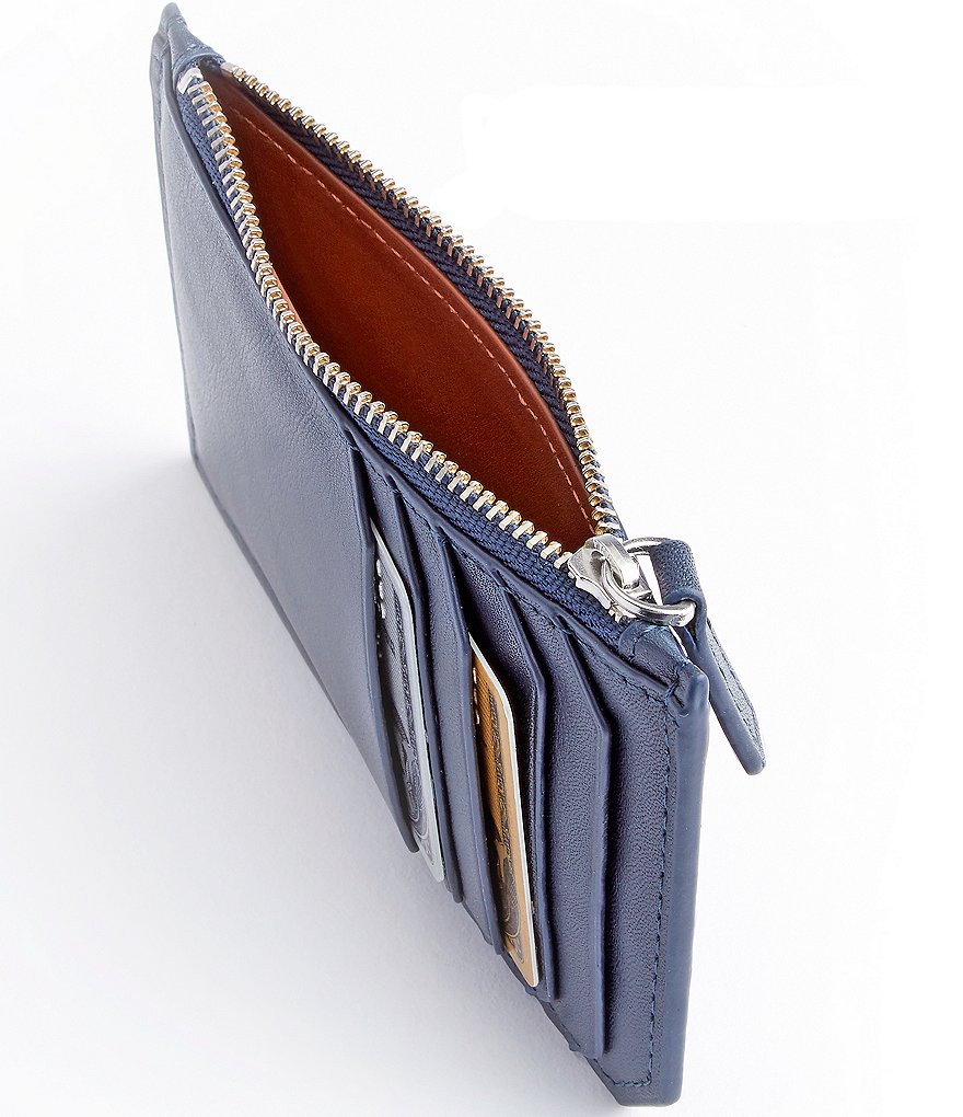 ROYCE New York Leather Slim Zippered Wallet