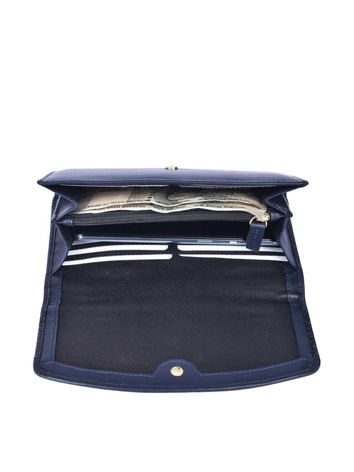 BELWABA Navy Textured Wallet for Women