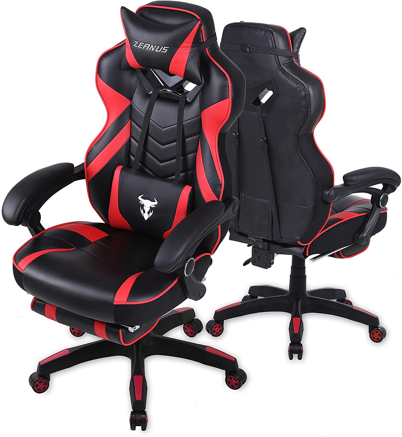 Gaming Chair, Racing Style Computer Desk Chair Padded Armrests Ergonomic Lumbar Support Adjustable Height