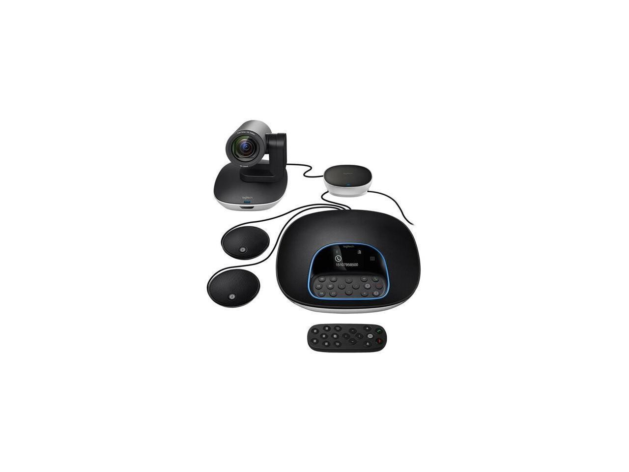 Original Logitech CC3500E Group Video Conferencing Bundle with Expansion Mics, HD 1080p Camera, Speakerphone