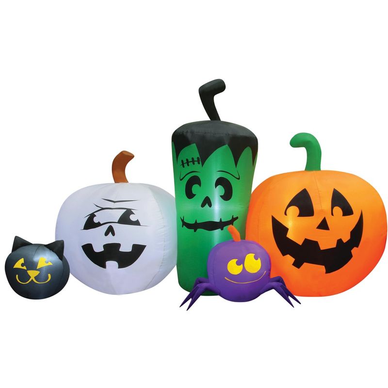 Occasions 6' Inflatable Monster Pumpkin Patch, 3.5 ft Tall, Multicolored