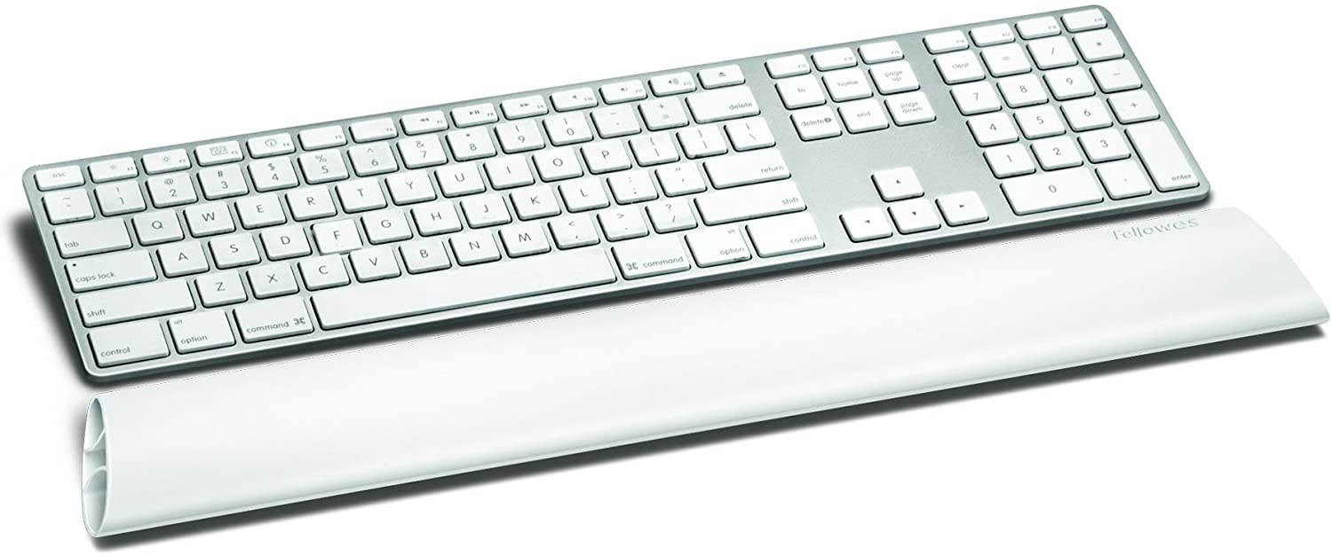 Fellowes I-Spire Series Keyboard Wrist Rocker/Pad with Rocking Motion Support, White (9314901)
