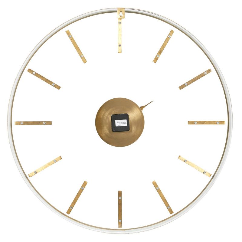 30" x 30" Large Round Stainless Steel Modern Wall Clock Gold - Venus Williams Collection