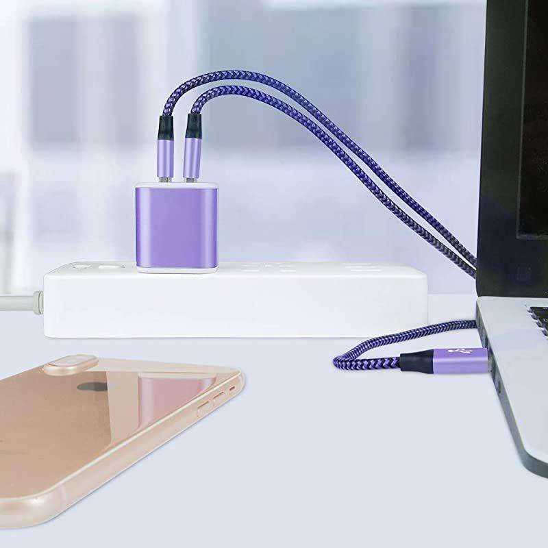 Charger Box USB Wall Charger  DualPort 5V21A Travel Charger 2 Pack Charging Adapter Compatible with Xs XS Max XR X 8 7 Plus LG HTC Galaxy S9 S8 Note 8 and More