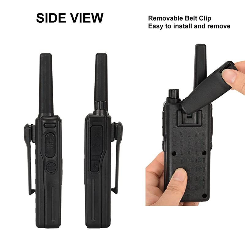 Two Way Radio 22CH 1250mAh USB Rechargeable Battery LCD Display LED Flashlight Walkie Talkies License Free 2 Miles Long Range with GroupVOXSCANNOAA Weather AlertCall Function Black+White