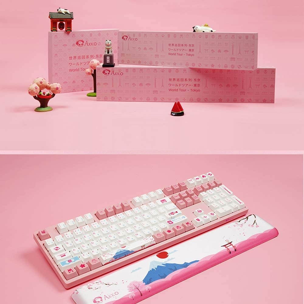 EPOMAKER AKKO World Tour TKL Wrist Rest with Antislip Bottom, Memory Foam, Smooth Fiber Material for Keyboard (TKL Size)