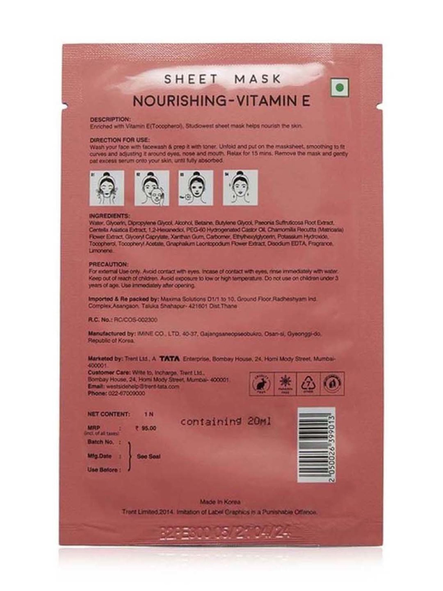 MONDSUB WitchHazel+Lavender+Q10 Sheet Masks (Pack of 3) - 20 gm Each