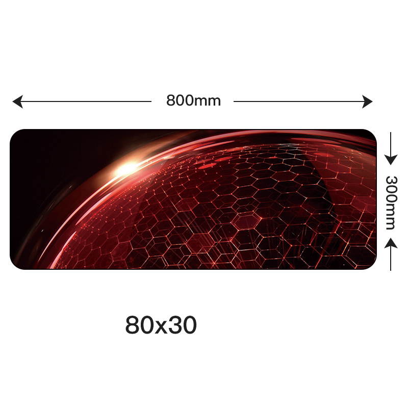 HISPETECH 80X30cm Hexagon Large Gaming Mouse Pad Locking Edge Natural Rubber Keyboard Mouse Mat Anti-slip PolygonTexture PC Keyboard Desk Pad XL